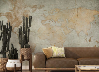 Wyrusz w aranżacyjną podróż – fototapety z mapą świata fototapety z mapą świata